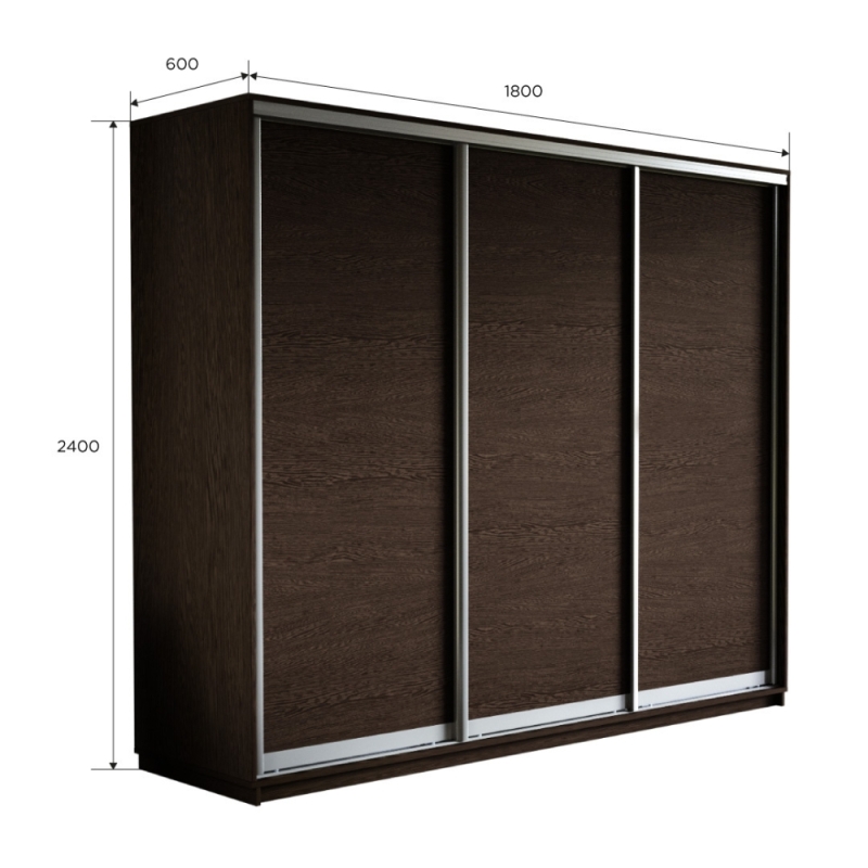 Шкаф-купе Экспресс 3дв.-ДСП, 180х60х240, Венге