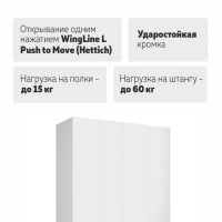 Распашной шкаф Локер 800+800 ("Push to Move"/Правый) Бетон