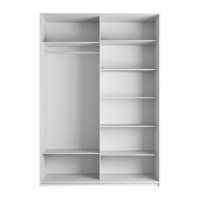 Шкаф-купе Прайм, 2дв.-Зеркало/доводчики, 160х57х230, Белый Снег