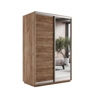 Шкаф-купе Экспресс, 2дв. ДСП/Зеркало, 160х60х220, Крафт табачный