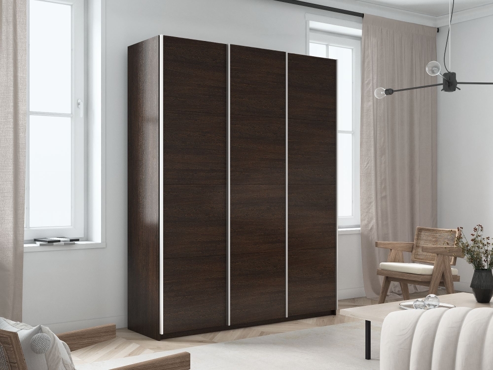 Шкаф-купе Прайм 3дв.-ДСП, 210х57х230, Венге