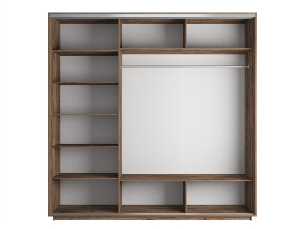 Шкаф-купе Фотопечать 3дв. Абстракция бело-голубая, 180х60х220, Крафт табачный