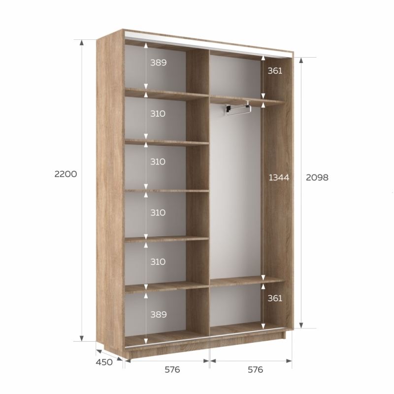 Шкаф-купе Фотопечать, 2дв. Абстракция бело-голубая, 120х45х220, Сонома