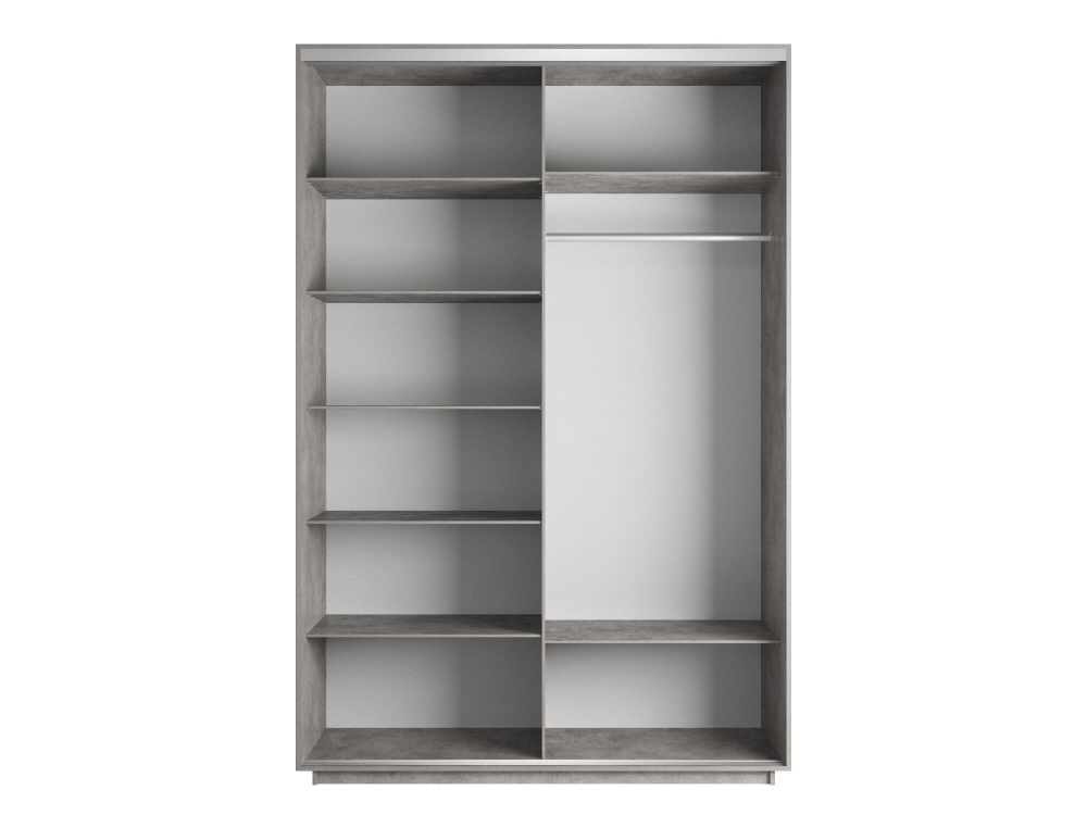 Шкаф-купе Экспресс, 2дв.-Зеркала, 140х60х220, Бетон