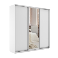 Шкаф-купе Экспресс 3дв. ДСП/Зеркало/ДСП, 180х45х220, Белый снег