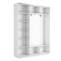 Шкаф-купе Экспресс, 2дв. ДСП/Зеркало, 180х45х220, Белый снег