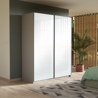 Шкаф-купе Прайм, 2дв. Белый Глянец/доводчики, 120х57х230, Белый снег