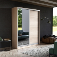 Шкаф-купе Экспресс, 2дв. ДСП/Зеркало, 160х45х220, Ясень Шимо светлый