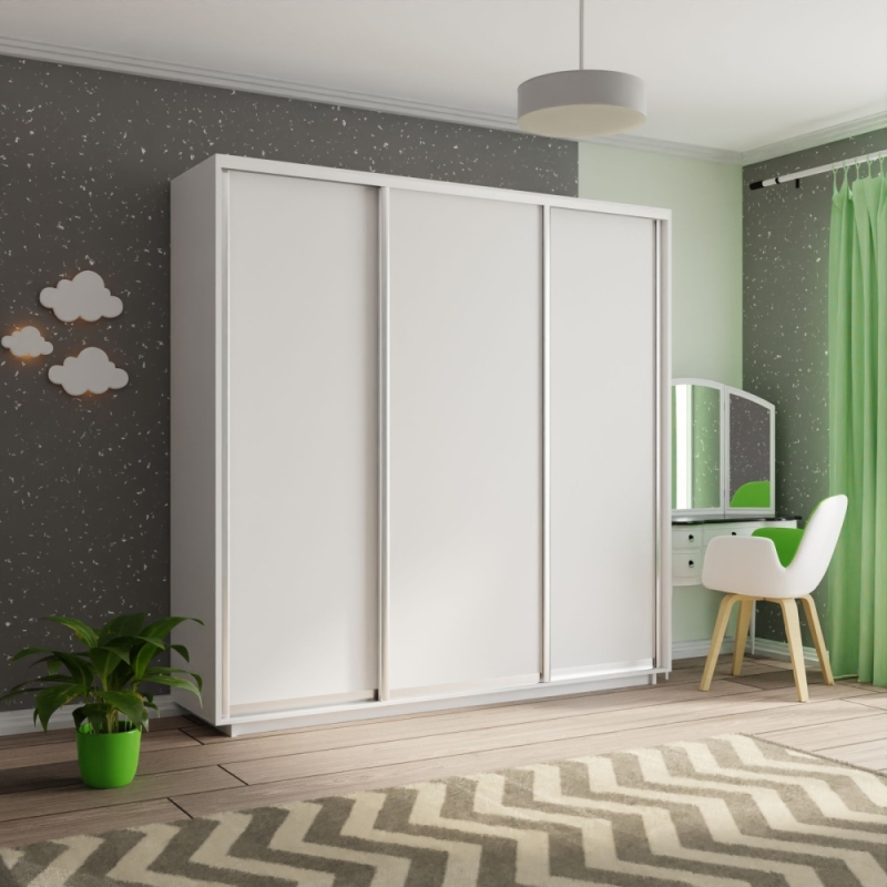 Шкаф-купе Экспресс 3дв.-ДСП, 240х60х240, Белый снег