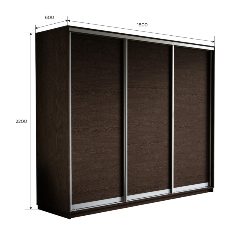 Шкаф-купе Экспресс 3дв.-ДСП, 180х60х220, Венге