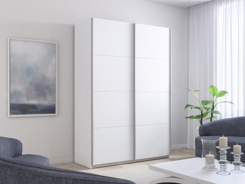 Шкаф-купе Прайм, 2дв.-ДСП/доводчики, 140х57х230, Белый снег