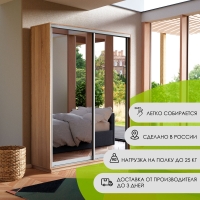 Шкаф-купе Экспресс, 2дв.-Зеркала, 140х45х220, Сонома