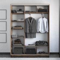 Шкаф-купе Фотопечать 3дв. Абстракция серая, 180х45х240, Крафт табачный