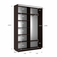 Шкаф-купе Фотопечать, 2дв. Абстракция серая, 120х45х240, Венге