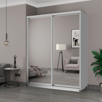 Шкаф-купе Экспресс, 2дв.-Зеркала, 180х45х240, Белый снег