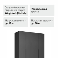 Распашной шкаф Локер 800+800 ("WingLine") Серый диамант