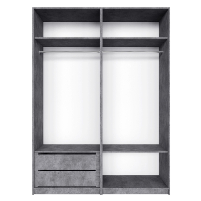 Распашной шкаф Локер 800+800 "Push to Move"/Правый Бетон