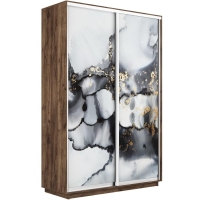 Шкаф-купе Фотопечать, 2дв. Абстракция серая, 140х45х220, Крафт табачный