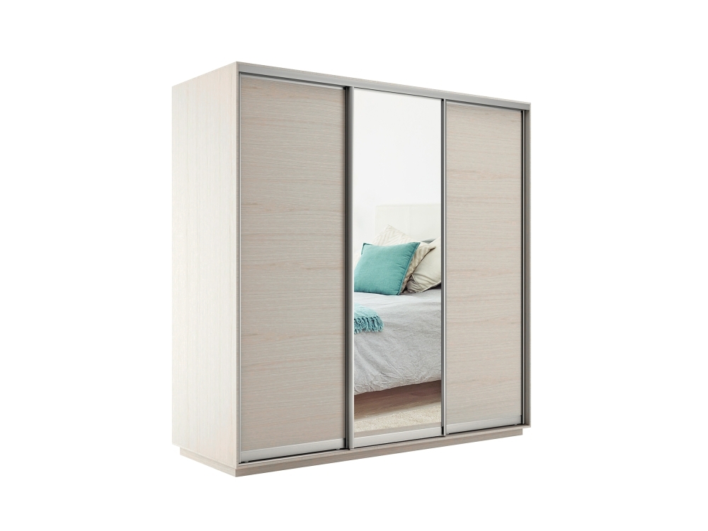 Шкаф-купе Экспресс 3дв. ДСП/Зеркало/ДСП, 180х60х240, Ясень шимо светлый