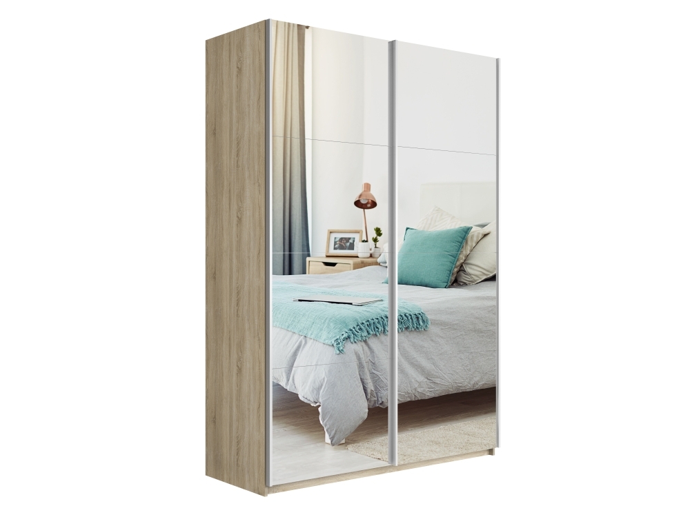 Шкаф-купе Прайм, 2дв.-Зеркало/доводчики, 160х57х230, Сонома