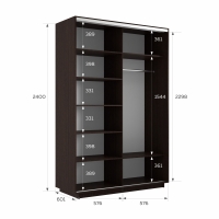 Шкаф-купе Экспресс, 2дв.-Зеркала, 120х60х240, Венге