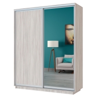 Шкаф-купе Экспресс, 2дв. ДСП/Зеркало, 180х45х240, Ясень шимо светлый