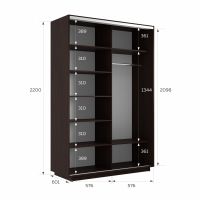 Шкаф-купе Фотопечать, 2дв. Абстракция серая, 120х60х220, Венге