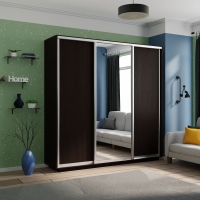 Шкаф-купе Экспресс 3дв. ДСП/Зеркало/ДСП, 240х60х220, Венге