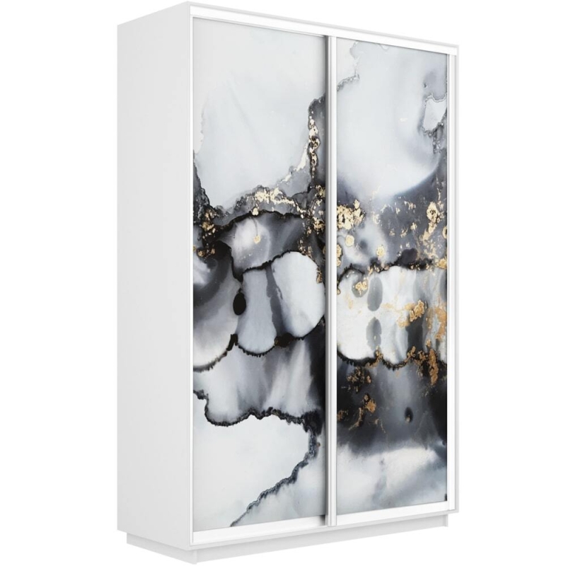 Шкаф-купе Фотопечать, 2дв. Абстракция серая, 140х60х240, Белый снег