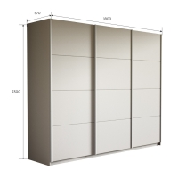 Шкаф-купе Прайм 3дв.-ДСП/доводчики, 180х57х230, Белый Снег