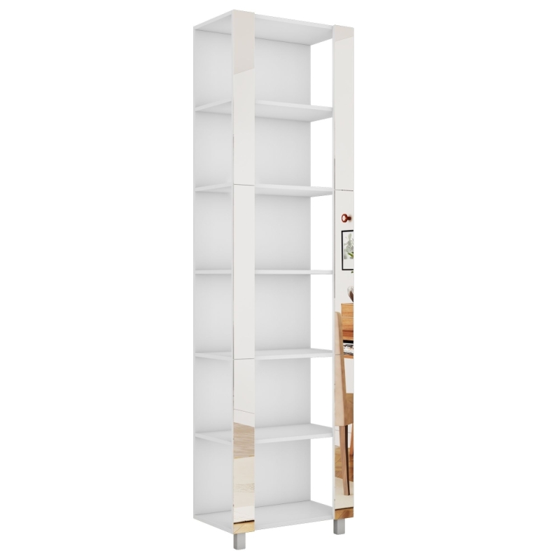 Стеллаж модульный Мебельная компания Е1 Универсальный Зеркало 35х60х240, Белый снег