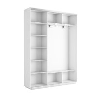 Шкаф-купе Экспресс 3дв. Зеркало/ДСП/Зеркало, 180х45х240, Белый снег