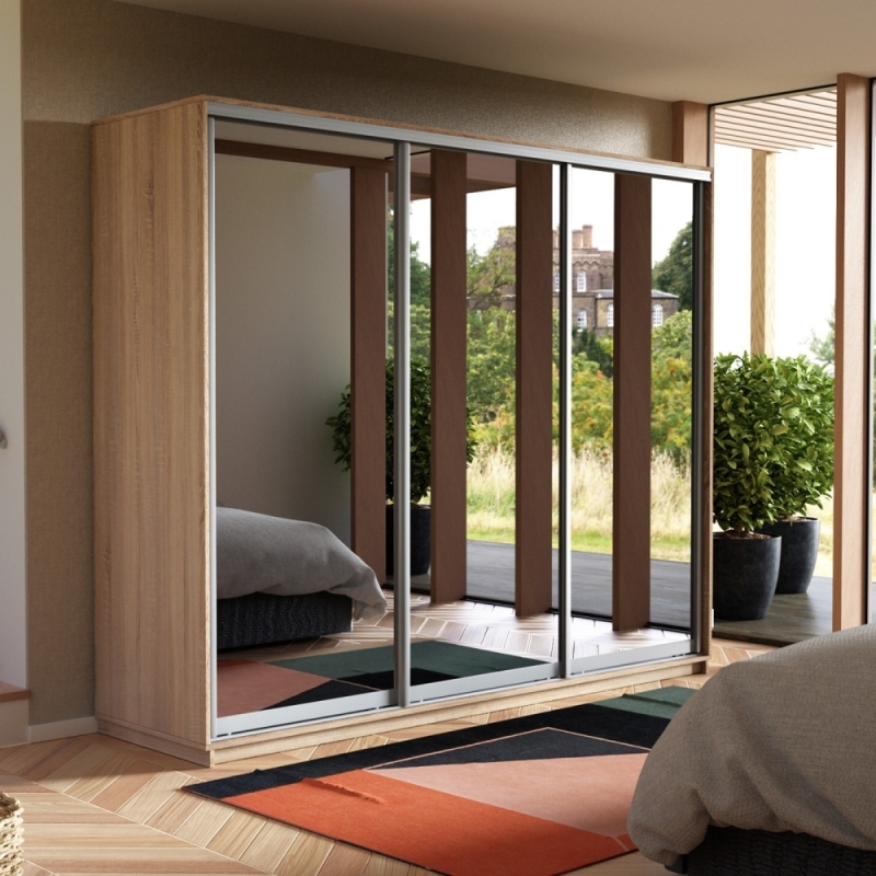 Шкаф-купе Экспресс 3дв.-зеркала, 180х60х220, Сонома