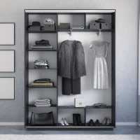 Шкаф-купе Фотопечать 3дв. Фиолетовый дым, 180х45х220, Венге