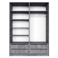 Распашной шкаф Локер 800+800 "Push to Move"/Правый Бетон