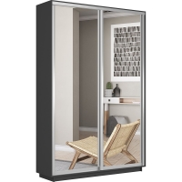 Шкаф-купе Экспресс, 2дв.-Зеркала, 120х45х220, Серый диамант