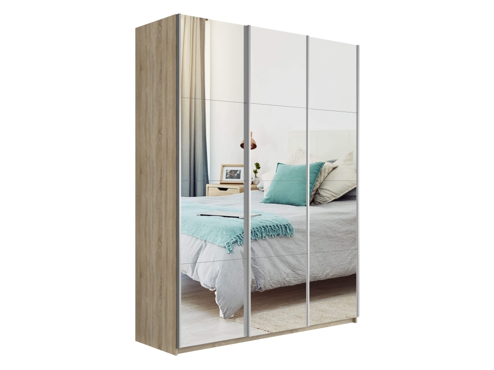 Шкаф-купе Прайм 3дв.-Зеркало/доводчики, 180х57х230, Сонома