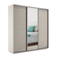 Шкаф-купе Экспресс 3дв. ДСП/Зеркало/ДСП, 180х45х220, Ясень шимо светлый