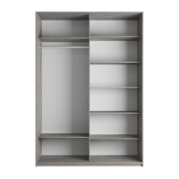 Шкаф-купе Прайм, 2дв.-Зеркало/доводчики, 160х57х230, Бетон