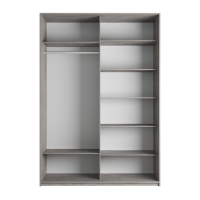 Шкаф-купе Прайм, 2дв. ДСП/Зеркало/доводчики, 120х57х230, Бетон