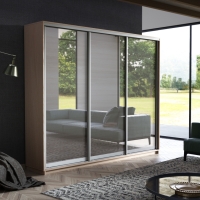 Шкаф-купе Экспресс 3дв.-зеркала, 180х45х220, Ясень шимо светлый