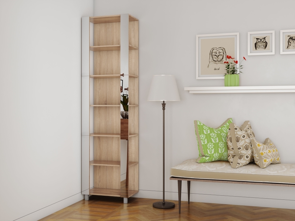 Стеллаж модульный Мебельная компания Е1 Универсальный Зеркало 35х44х220, Сонома