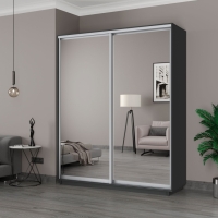 Шкаф-купе Экспресс, 2дв.-Зеркала, 180х45х240, Серый диамант