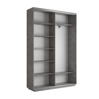 Шкаф-купе Экспресс, 2дв. ДСП/Зеркало, 120х45х220, Бетон