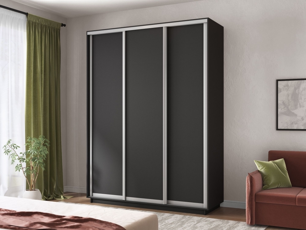 Шкаф-купе Экспресс 3дв. -ДСП, 180х45х220, Серый диамант