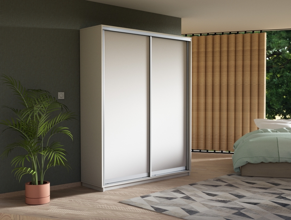 Шкаф-купе Экспресс, 2дв.-ДСП, 140х45х220, Белый снег