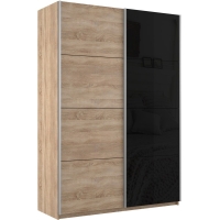 Шкаф-купе Прайм, 2дв. ДСП/Стекло черное/доводчики, 160х57х230, Сонома