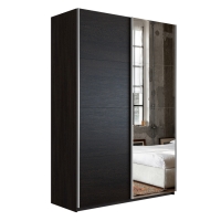 Шкаф-купе Прайм, 2дв. ДСП/Зеркало/доводчики, 140х57х230, Венге