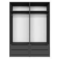 Распашной шкаф Локер 800+800 "Push to Move"/Правый Серый диамант