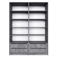 Распашной шкаф Локер 800+800 "WingLine" Бетон